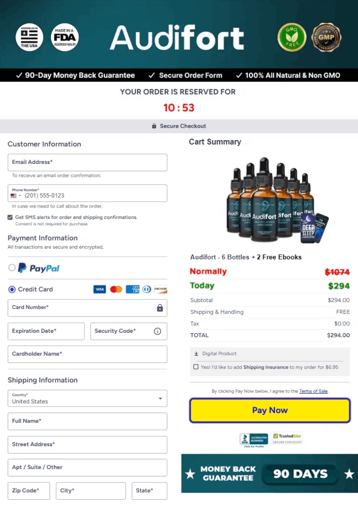 Audifort  Checkout page 